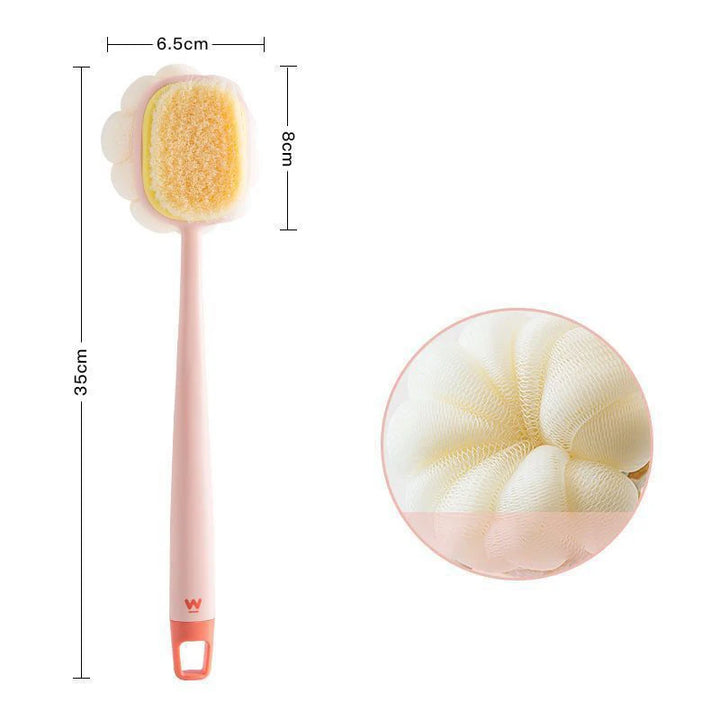 Rub Bath Brush Long Handle Rub Towel Rub Back Artifact Double-Sided Rub Soft Hair Bath Brush Detachable Bath Power