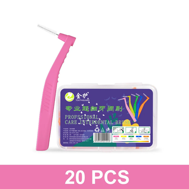 Angled Interdental Brush For Orthodontic Braces Micro Soft Brush For Dental Brackets Cleaning L Shaped Short Handle Brushes