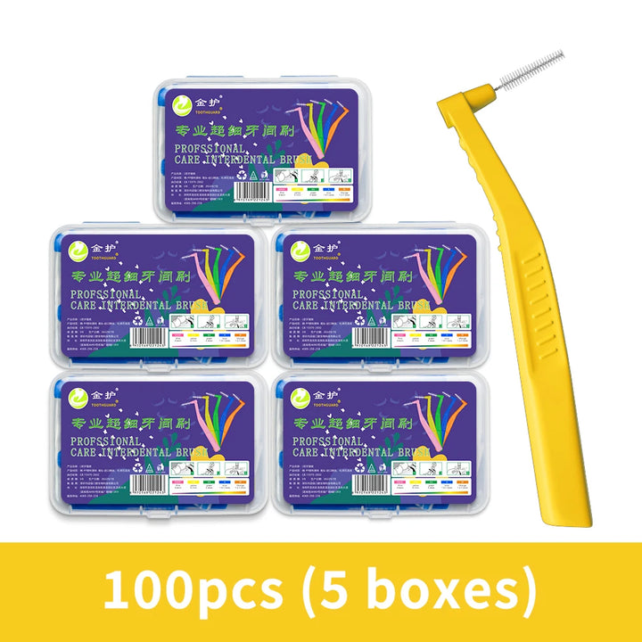 Angled Interdental Brush For Orthodontic Braces Micro Soft Brush For Dental Brackets Cleaning L Shaped Short Handle Brushes