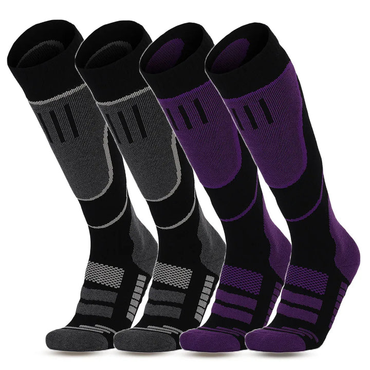 YANBIGUO 2 Pairs Wool Ski Socks