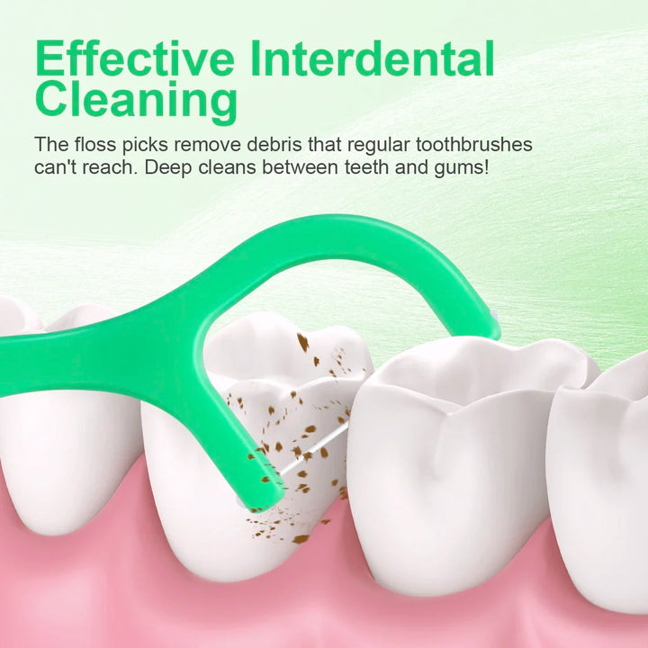 300pcs Mint Flavored Adult Dental Floss Picks Ultra-Fine Flossing Sticks Portable Toothpick Thread for Home And Travel Dental