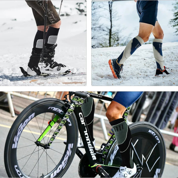 YANBIGUO 2 Pairs Wool Ski Socks