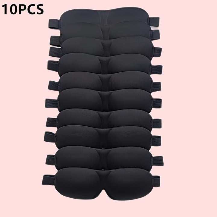 [Blackout Eye Mask] 1/3/5/10 Pack Pure Black 3D Contoured Eye Mask | Soft Comfortable Ergonomic Design, Hypoallergenic & Fragrance-Free, Pure Blackout for Adults, Men & Women - Travel, Home, Office Use, Sleep Enhancement | Mo